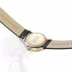 Ladies Rose Gold Plate Essence Mondaine Strap Watch showing case back